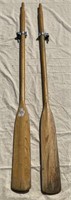 2 Wooden Oars - 6 1/2' total length
