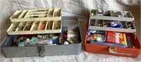 2 tackle boxes with contents