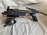 Pistol Crossbow with reel & Zebco reel