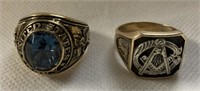 2 Rings - Navy & Masonic