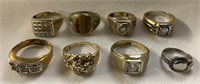 8 Rings various sizes