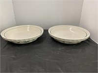 Longaberger Pie plates (green-Christmas)