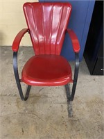 Red metal chair