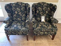 Set of Upholstered Wingback Chairs