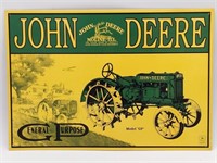 John Deere Metal Sign 16" x 11"