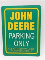 Plastic John Deere Parking Only 11" x 8.5"