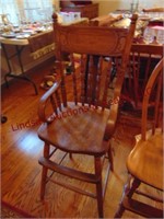 Wood high chair w/ arms