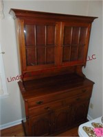 Wood hutch w/ 5 doors & 3 drawers