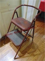 Brown metal step stool