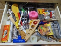 2 drawers of misc kitchen utensils: forks, spoons,
