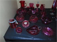 Approx 20 pcs of Cranberry glass