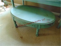 Small green oval table 32x20x11.5