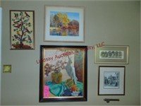 10 various size pictures/other: Some in frames