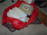Group of plastic table cloths & other