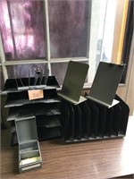 Metal Office Tray & File Holder Lot