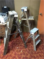 3 Wooden Step Ladders