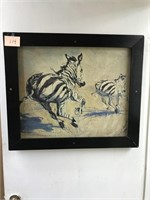 Signed Zebra Painting