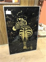 Zebra Picture w/Gold Tones