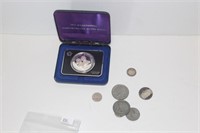 Mixed Silver US Coins and Commem Silver Medal Lot