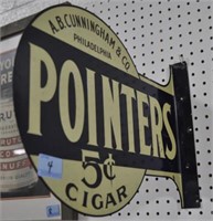 METAL "POINTER'S 5¢ CIGAR" POST SIGN