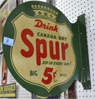 METAL "CANADA DRY SPUR" POST SIGN