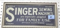 "SINGER SEWING MACHINE" ADVERTISING SIGN