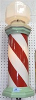 CERAMIC AND GLASS BARBER POLE - LIGHTED