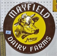 METAL "MAYFIELD DAIRY FARMS" SIGN