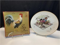 Gorham Norman Rockwell Plate with Chicken Plate