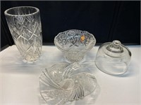 Mikasa bowl, Anna hutte lead crystal bowl, vase,