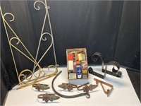 Vintage nails and racks, vintage plant hangers