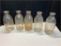 Vintage milk bottles (5 qty)