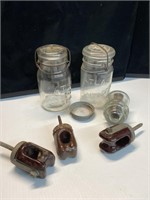 Antique atlas jars, antique insulators