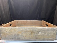 Antique Mary Jane Bakers wooden crate with metal