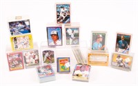 FOOTBALL & BASEBALL CARDS IN CASES
