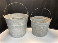 Galvanized buckets 2 qty