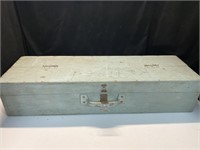 Antique wooden tool box 28” x9”x6”