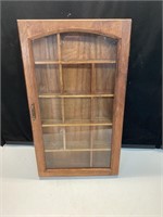 Wooden curio cabinet with etched glass 18.5” x