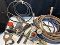 Welding hoses, clamps, gauges, flux, etc