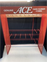 Genuine ace hard rubber combs metal display