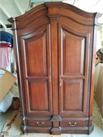 Wood Armoire with Shelves & Brackets has key