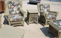 Wicker Patio Set with Glass Tops not shown