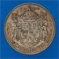 1951 - 50 cent Canadian Coins
