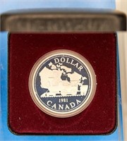 1981 Trans Canada Railway Silver Dollar