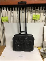 New Black Leather rolling briefcase