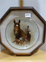 Framed Collector Horse Plate 16.5"