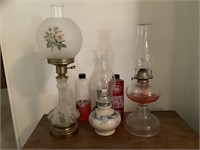 2 oil lamps with oil And lamp