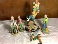 1 Emmitt Kelly musical figure with 6 assorted