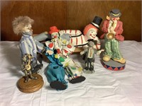 1 Emmitt Kelly figure with 5 assorted clown