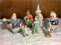 1 Emmitt Kelly figure with 6 assorted clowns
